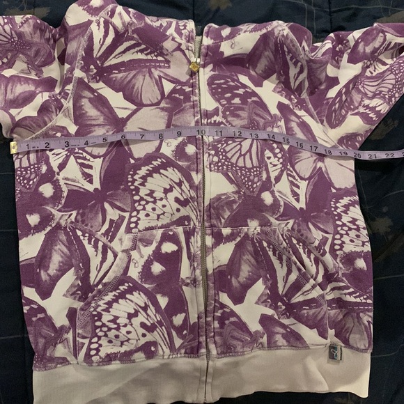 Unique TNA Aritzia Butterfly Full Zip Purple & White Hoodie - size M - Picture 16 of 16